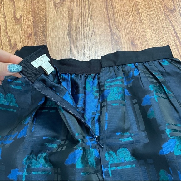 J. Crew Plaid Jacquard Holiday Metallic A line Skirt size 0 - Picture 8 of 13